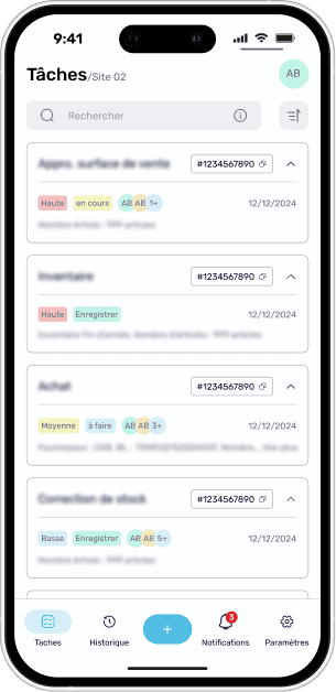 Tasks app - French